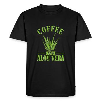 Café et Aloe Vera Crème Cosmétique Naturelle - T-shirt Premium bio Homme - noir - Devant - Nico (187cm)