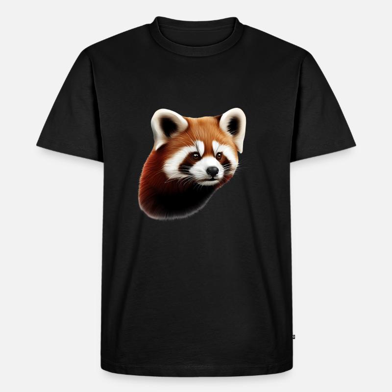 Roter Panda - Männer Premium Bio T-Shirt - Schwarz