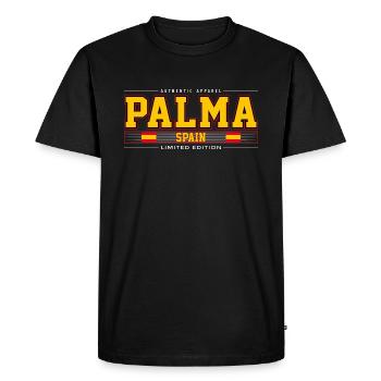 Palma - Men's Premium Organic T-Shirt - black - Front - Nico (187cm)