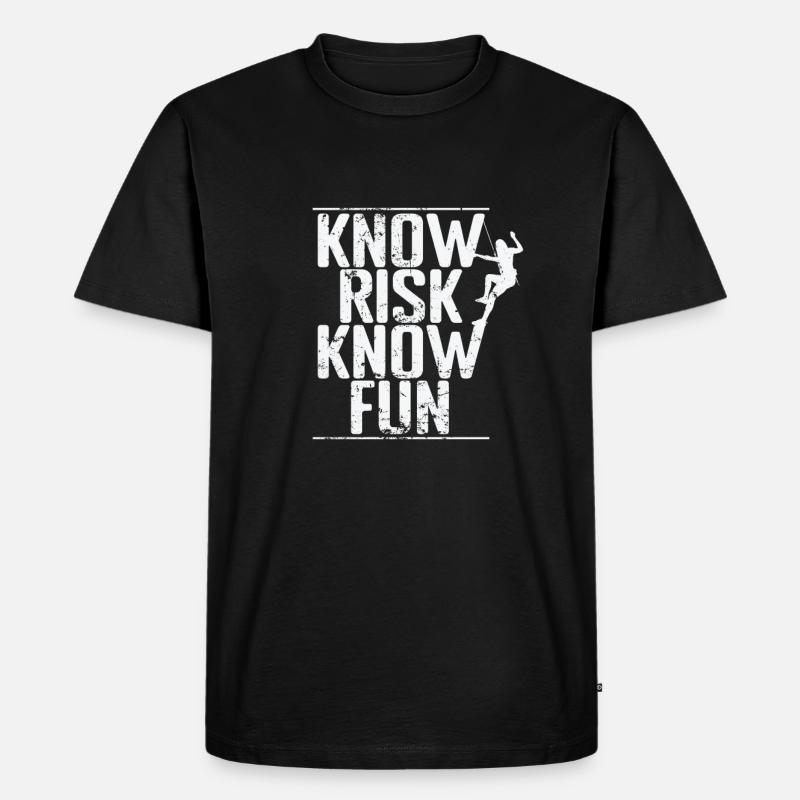 Know Risk Know Fun Bouldering - Men's Premium Organic T-Shirt - black