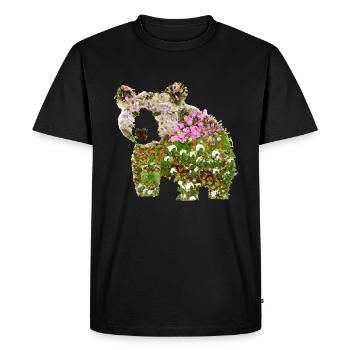 Flower Bear Bear Flowers - Men's Premium Organic T-Shirt - black - Front - Nico (187cm)