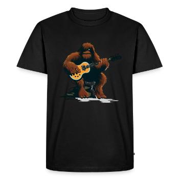 Bigfoot plays guitar - Men's Premium Organic T-Shirt - black - Front - Nico (187cm)