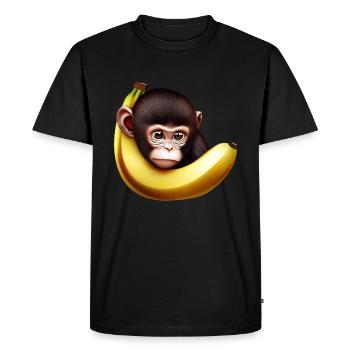 Banane à cache-cache de singe - T-shirt Premium bio Homme - noir - Devant - Nico (187cm)