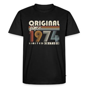 Original depuis 1974 Vintage cadeau d’anniversaire - T-shirt Premium bio Homme - noir - Devant - Nico (187cm)