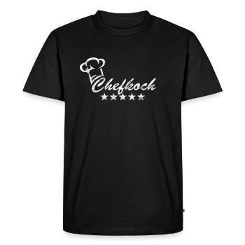 Chef chef chapeau 5 étoiles chef grunge cuisinier - T-shirt Premium bio Homme - noir - Devant - Nico (187cm)