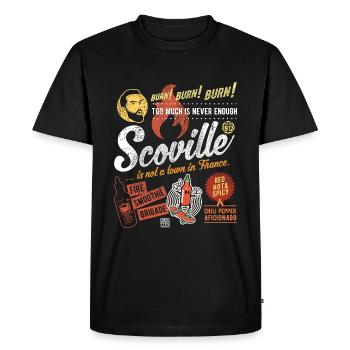 Chili Pepper Scoville Is Not A Town - Men's Premium Organic T-Shirt - black - Front - Nico (187cm)