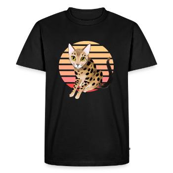 Leopard cat - Men's Premium Organic T-Shirt - black - Front - Nico (187cm)