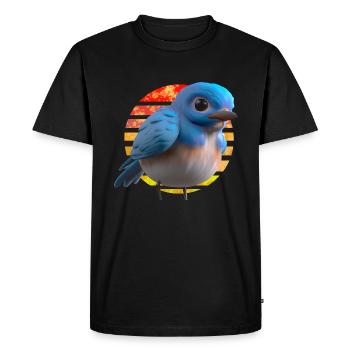 Hut Warbler Bird Design - Men's Premium Organic T-Shirt - black - Front - Nico (187cm)