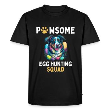 Match de l’équipe de chasse aux œufs de Pâques du berger australien - T-shirt Premium bio Homme - noir - Devant - Nico (187cm)