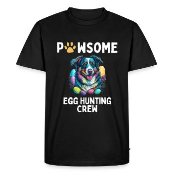 Australian Shepherd Easter Egg Hunting Crew Gift - Men's Premium Organic T-Shirt - black - Front - Nico (187cm)