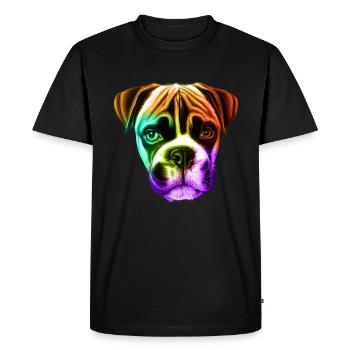Boxer Hund - Männer Premium Bio T-Shirt - Schwarz - Vorne - Nico (187cm)