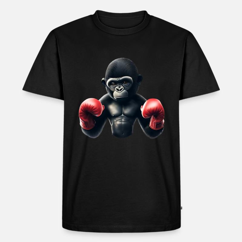 Boxer Gorilla - Männer Premium Bio T-Shirt - Schwarz