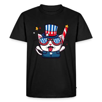 Tenue de chat patriotique du 4 juillet - T-shirt Premium bio Homme - noir - Devant - Nico (187cm)