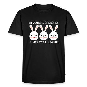 Cadeau agriculteur éleveur de lapins - T-shirt Premium bio Homme - noir - Devant - Nico (187cm)