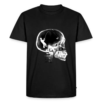 Papy Pecheur drôle papa peche humour - T-shirt Premium bio Homme - noir - Devant - Nico (187cm)