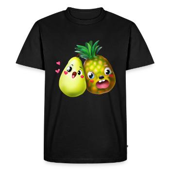 Amour de la poire ananas - Conception de fruits mignons - T-shirt Premium bio Homme - noir - Devant - Nico (187cm)