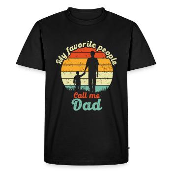 My Favorite People call me dad for dad - Men's Premium Organic T-Shirt - black - Front - Nico (187cm)