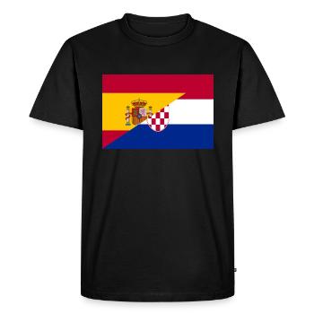 Espagne Croatie Drapeau - T-shirt Premium bio Homme - noir - Devant - Nico (187cm)