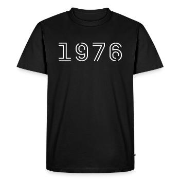 1976 Vintage Born Vintage Anniversaire 1976 - T-shirt Premium bio Homme - noir - Devant - Nico (187cm)