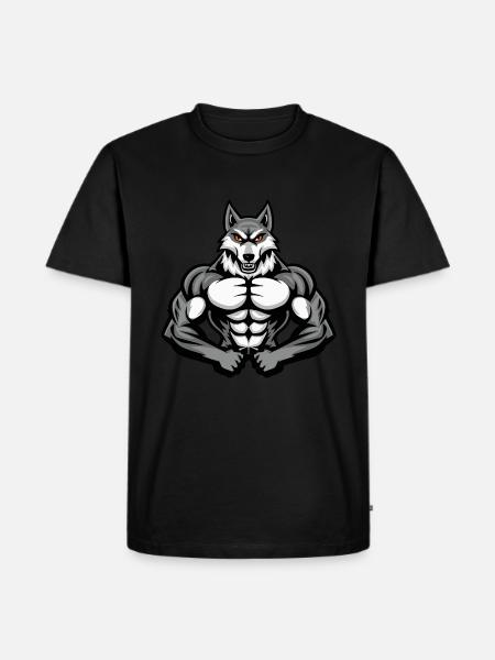 Husky Dog Muscles Bodybuilding - Men's Premium Organic T-Shirt - black