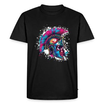 Spartan Skull Gladiator - Men's Premium Organic T-Shirt - black - Front - Nico (187cm)