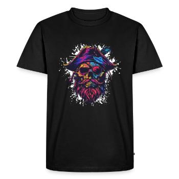 Crâne de pirate - T-shirt Premium bio Homme - noir - Devant - Nico (187cm)