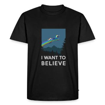 Je veux croire - les rêves fantastiques avec le vol - T-shirt Premium bio Homme - noir - Devant - Nico (187cm)