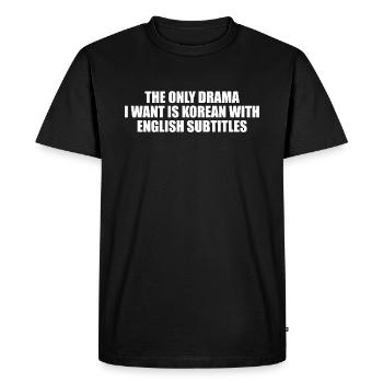 Coréen avec sous-titres anglais drôle - T-shirt Premium bio Homme - noir - Devant - Nico (187cm)