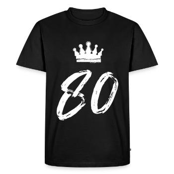 80 Number crown - Men's Premium Organic T-Shirt - black - Front - Nico (187cm)