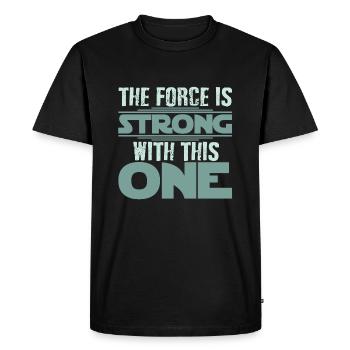 THE POWER IS STRONG IN ME! BABY BELLY SHIRT! - Men's Premium Organic T-Shirt - black - Front - Nico (187cm)