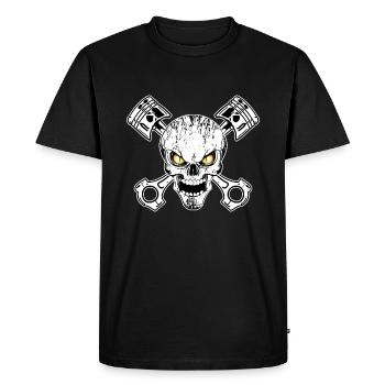 Biker skull 02 - T-shirt Premium bio Homme - noir - Devant - Nico (187cm)