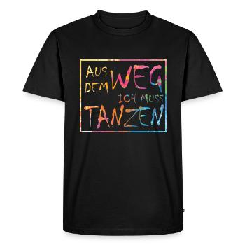À l'écart, je dois danser! Parti disant - T-shirt Premium bio Homme - noir - Devant - Nico (187cm)