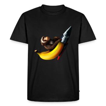 Rocket Banana Monkey Astronaut - Men's Premium Organic T-Shirt - black - Front - Nico (187cm)