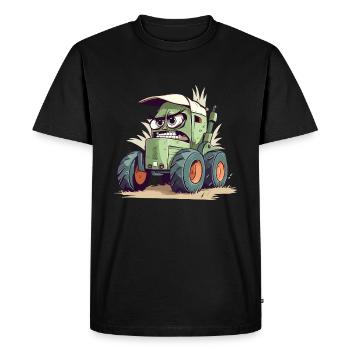 Kanzy the Angry Tractor - Men's Premium Organic T-Shirt - black - Front - Nico (187cm)