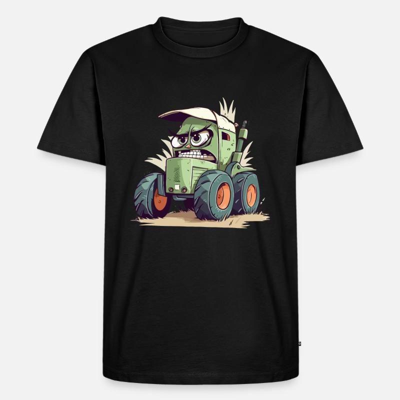 Kanzy der wütende Traktor - Männer Premium Bio T-Shirt - Schwarz