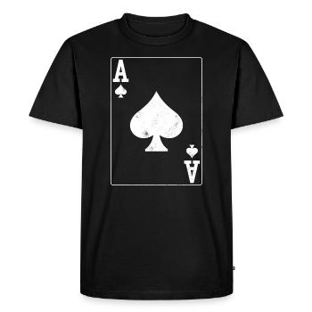 Poker Ass Carte - T-shirt Premium bio Homme - noir - Devant - Nico (187cm)