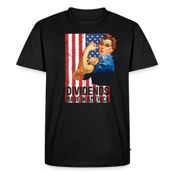 Dividends made in America Dividend Dividends USA - Men's Premium Organic T-Shirt - black - Front - Nico (187cm)