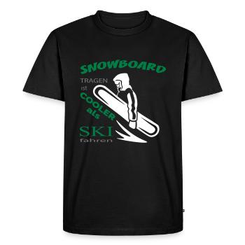 Le snowboard est plus cool que le ski - T-shirt Premium bio Homme - noir - Devant - Nico (187cm)