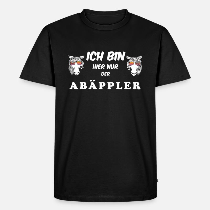 Ich bin nur der Abäppler - Männer Premium Bio T-Shirt - Schwarz