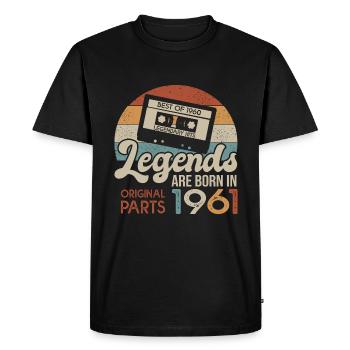 61 Year Old Legends 1961 Gift Vibtage Birthday 61 - Men's Premium Organic T-Shirt - black - Front - Nico (187cm)