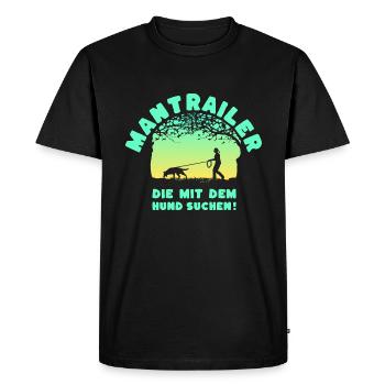 MANTRAILER SUNSET Femme - T-shirt Premium bio Homme - noir - Devant - Nico (187cm)