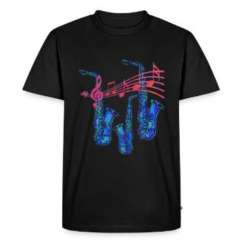 saxophone - T-shirt Premium bio Homme - noir - Devant - Nico (187cm)