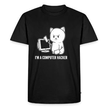 Computer Hacker Funny Computer Geek. Gift - Men's Premium Organic T-Shirt - black - Front - Nico (187cm)