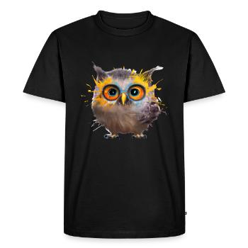Colorful owl illustration - Men's Premium Organic T-Shirt - black - Front - Nico (187cm)