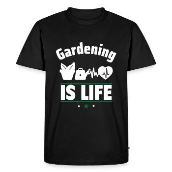 Le jardinage, c’est la vie - T-shirt Premium bio Homme - noir - Devant - Nico (187cm)