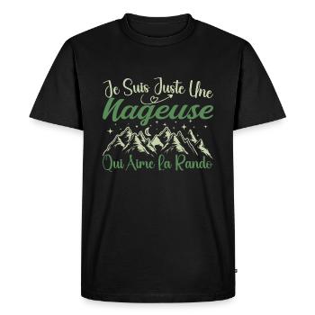 Nageuse aventurier passionnée de Randonnée cadeau - T-shirt Premium bio Homme - noir - Devant - Nico (187cm)