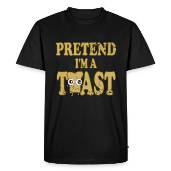 Pretend i'm a Toast - Men's Premium Organic T-Shirt - black - Front - Nico (187cm)