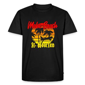 Maho Beach St. Maarteen - Men's Premium Organic T-Shirt - black - Front - Nico (187cm)