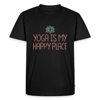 Le yoga est mon endroit préféré - T-shirt Premium bio Homme - noir - Devant - Nico (187cm)