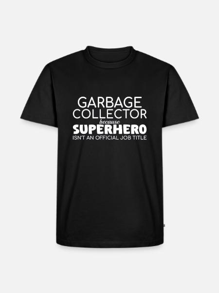 Garbage collector Superhero - Men's Premium Organic T-Shirt - black